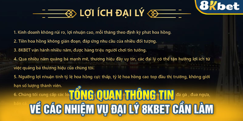 Tổng quan thông tin về các nhiệm vụ đại lý 8KBET cần làm